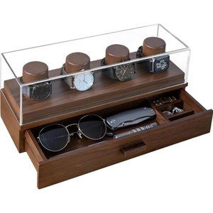 Watch Holder And Display Case/Box Organizer with Drawer for Accessories - Wooden